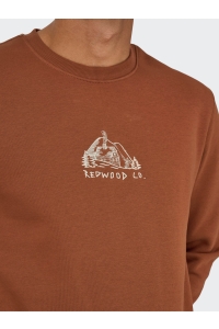 ONLY&SONS ONSCONNOR SIMPLE LIFE REG LS CREW S: sequoia/redwood co