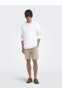 Only and Sons ONSLAURENCE LS LINEN BLEND SHIRT bright white