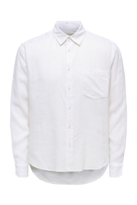 Only and Sons ONSLAURENCE LS LINEN BLEND SHIRT bright white