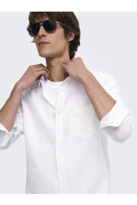 Only and Sons ONSLAURENCE LS LINEN BLEND SHIRT bright white
