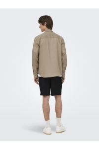Only and Sons ONSLAURENCE LS LINEN BLEND SHIRT chinchilla