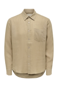Only and Sons ONSLAURENCE LS LINEN BLEND SHIRT chinchilla