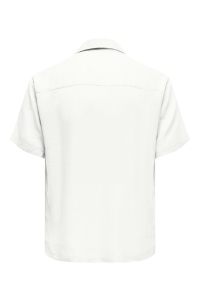 Only and Sons ONSLAURENCE LINEN RESORT COLLAR SS : bright white