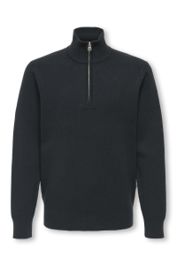ONLY&SONS OSJPHIL REG 12 STRUC HALF ZIP KNT dark navy