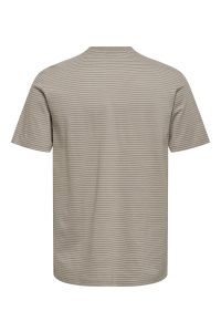 Only and Sons ONSFRED LIFE RLX SS STRIPE TEE NOOS desert taupe/gardenia