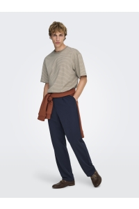 Only and Sons ONSFRED LIFE RLX SS STRIPE TEE NOOS desert taupe/gardenia