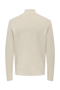 Only and Sons ONSTING REG HALF ZIP KNIT NOOS gardenia