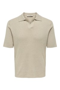 Only and Sons ONSTRAVIS REG 12 SS MEL KNIT NOOS oatmeal/melange