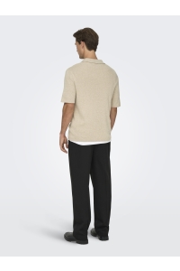 Only and Sons ONSTRAVIS REG 12 SS MEL KNIT NOOS oatmeal/melange