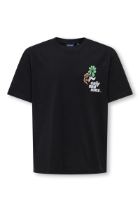 Only and Sons OSJFRED LAURENT FLOW. RLX SS JRS N: black/flower