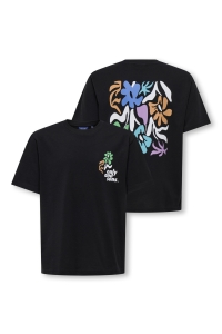 Only and Sons OSJFRED LAURENT FLOW. RLX SS JRS N: black/flower