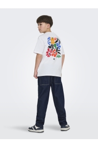 Only and Sons OSJFRED LAURENT FLOW. RLX SS JRS N: bright white/flower