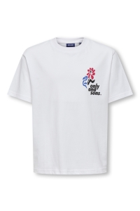 Only and Sons OSJFRED LAURENT FLOW. RLX SS JRS N: bright white/flower