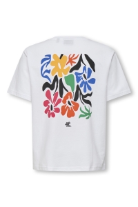 Only and Sons OSJFRED LAURENT FLOW. RLX SS JRS N: bright white/flower