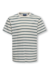 Only and Sons OSJFRED LIFE REG SS STRIPE TEE JRS gardenia/bright white - super pi