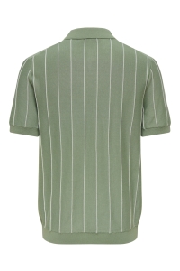 Only and Sons ONSSAIM REG 12 STRIPE SS POLO KNIT iceberg green/egret
