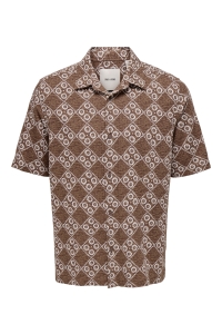 Only and Sons ONSJOHNSON REG SS 036 SHIRT potting soil/egret