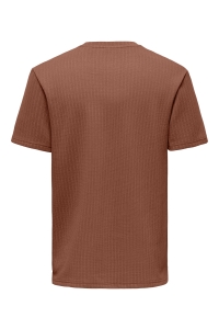 Only and Sons ONSTREY LIFE REG SS FRML TEE rustic brown