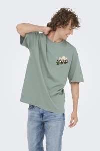 Only and Sons ONSFRANK RLX SS TEE NOOS chinois green/arabic flower