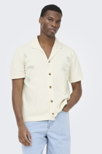 Only and Sons ONSJAM LIFE REG SS SHIRT KNIT egret