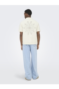 Only and Sons ONSJAM LIFE REG SS SHIRT KNIT egret