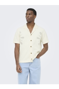 Only and Sons ONSJAM LIFE REG SS SHIRT KNIT egret
