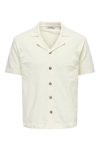 Only and Sons ONSJAM LIFE REG SS SHIRT KNIT egret
