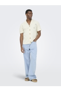 Only and Sons ONSJAM LIFE REG SS SHIRT KNIT egret