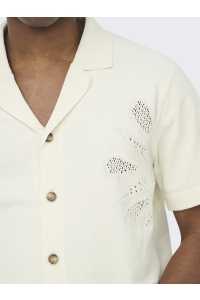 Only and Sons ONSJAM LIFE REG SS SHIRT KNIT egret