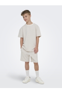 Only and Sons OSJKIAN LIFE REG STRP SHORT JRS NOO: egret/pumice stone