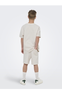 Only and Sons OSJKIAN LIFE REG STRP SHORT JRS NOO: egret/pumice stone