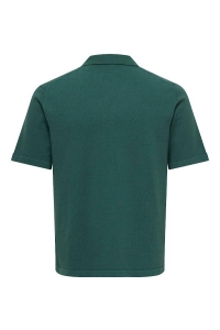 Only and Sons ONSMILO LIFE REG 12 SS SHIRT KNIT mallard green/cloud dancer