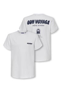 Only and Sons OSJCLEVE REG SS TEE JRS bright white/bon voyage