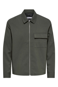 Only and Sons ONSWILL REG 0292 ZIP OVERSHIRT FRML: beluga