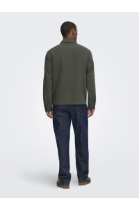 Only and Sons ONSWILL REG 0292 ZIP OVERSHIRT FRML: beluga