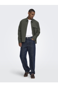 Only and Sons ONSWILL REG 0292 ZIP OVERSHIRT FRML: beluga