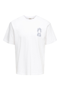 ONLY&SONS ONSFRED LIFE RLX SS PRINT TEE NOOS bright white/conichiwa toad