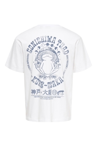 ONLY&SONS ONSFRED LIFE RLX SS PRINT TEE NOOS bright white/conichiwa toad