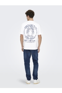 ONLY&SONS ONSFRED LIFE RLX SS PRINT TEE NOOS bright white/conichiwa toad