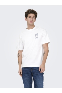 ONLY&SONS ONSFRED LIFE RLX SS PRINT TEE NOOS bright white/conichiwa toad