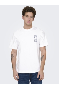 ONLY&SONS ONSFRED LIFE RLX SS PRINT TEE NOOS bright white/conichiwa toad