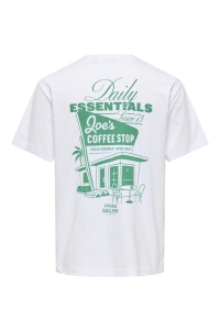 Only and Sons ONSFRED LIFE RLX SS PRINT TEE NOOS bright white/daily essentials