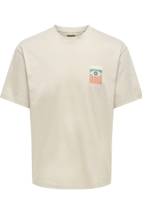 Only and Sons ONSFRED LIFE RLX SS PRINT TEE NOOS silver lining/moderne