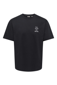 Only and Sons ONSFRED LIFE RLX SS PRINT TEE NOOS black/quote