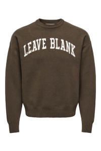 Only and Sons ONSPINE LS CREW CROP DS LB fossil