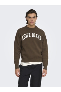 Only and Sons ONSPINE LS CREW CROP DS LB fossil