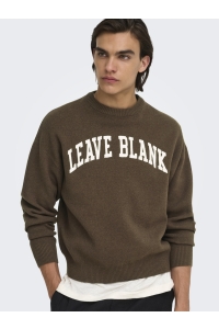 Only and Sons ONSPINE LS CREW CROP DS LB fossil