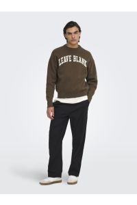 Only and Sons ONSPINE LS CREW CROP DS LB fossil
