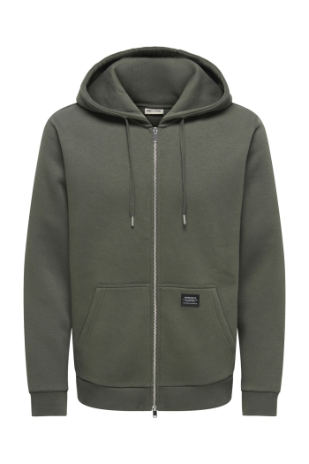 Only and Sons ONSDAWSON REG LS ZIP HOODIE SWEAT W: