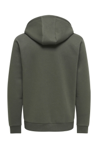 Only and Sons ONSDAWSON REG LS ZIP HOODIE SWEAT W: beluga/workwear label